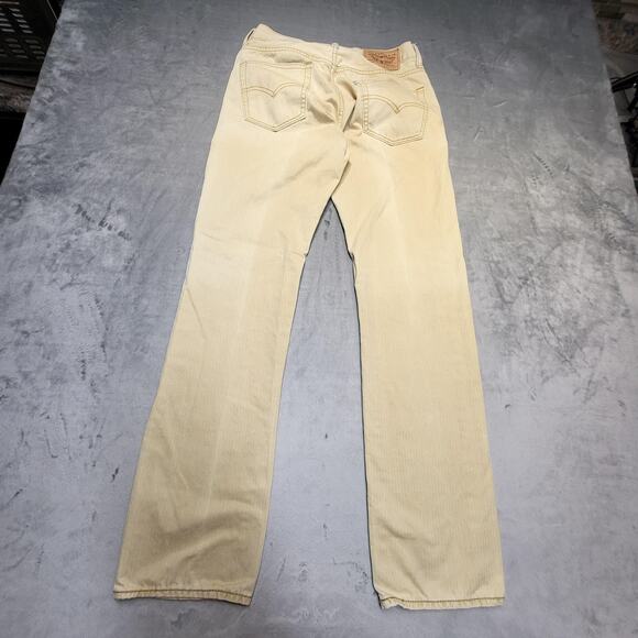 Levis 513 Jeans Mens 28x30 Beige Slim Fit Straight Leg Cotton Denim Pants - Picture 8 of 9